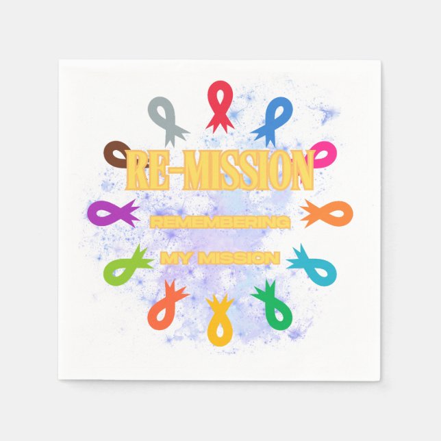 Remission cancer ribbons napkin (Front)