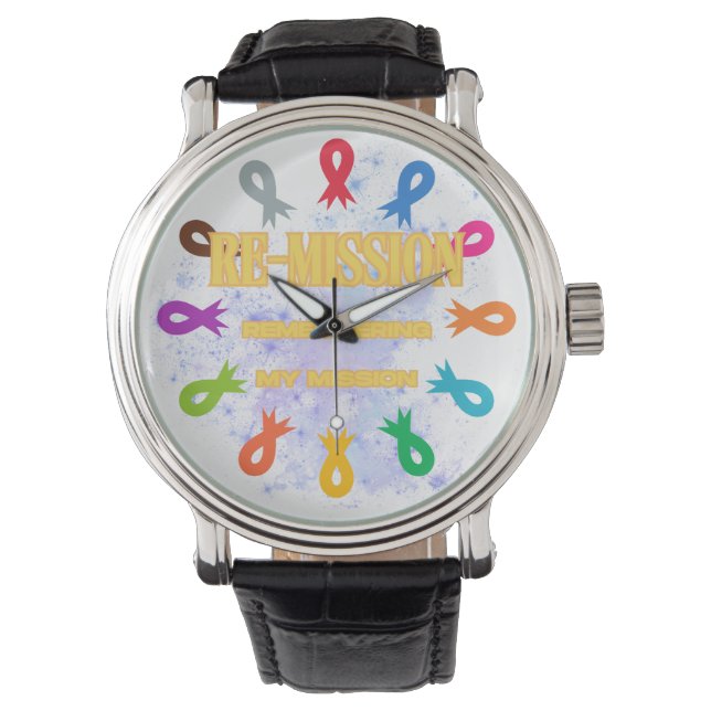 Remission cancer ribbons watch (Front)