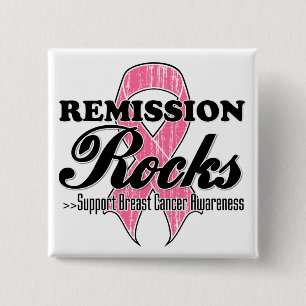 Remission Rocks - Breast Cancer Awareness 15 Cm Square Badge