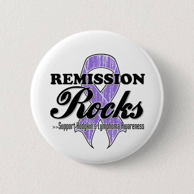 Remission Rocks - Hodgkin's Lymphoma Awareness 6 Cm Round Badge (Front)