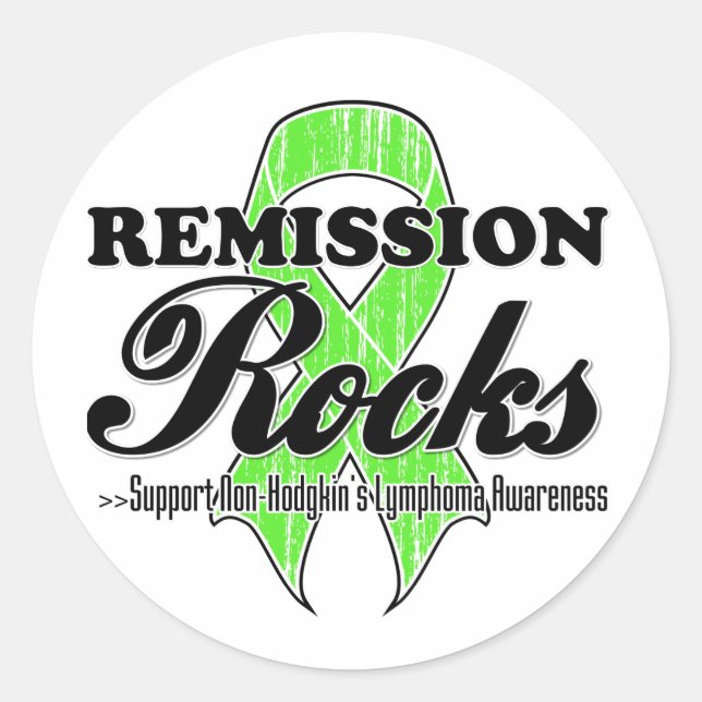 Remission Rocks - Non-Hodgkins Lymphoma Awareness Classic Round Sticker (Front)