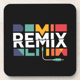 Remix Audio   DJ Music Retro Geometric Graphic Coaster