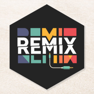 Remix Audio | DJ Music Retro Geometric Graphic Paper Coaster