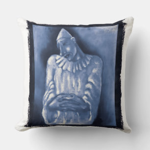 Remix of Clown (1934) oil painting by Mikulas Gala Cushion