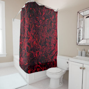 Remnants Red Abstract Shower Curtain