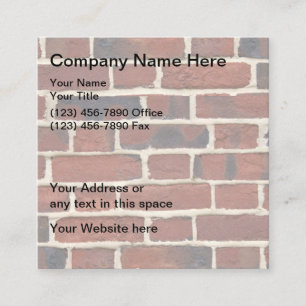 Remodeling Brick Wall Theme Square Business Card