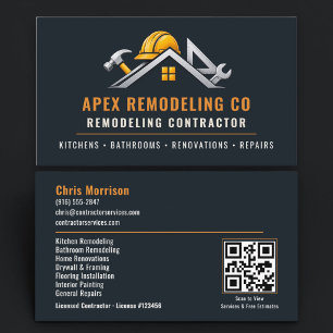 Remodeling Construction QR Code Business Card