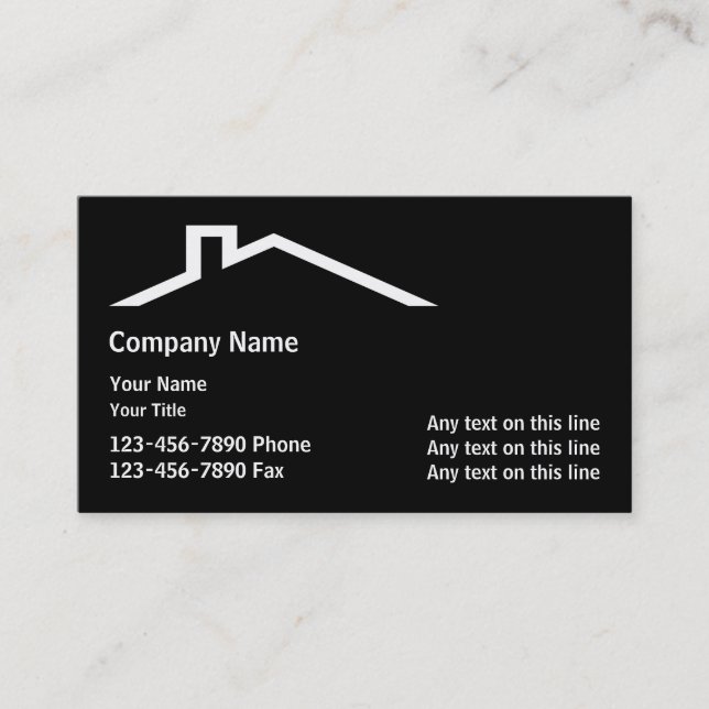 Remodeling Roof Symbol Business Cards (Front)