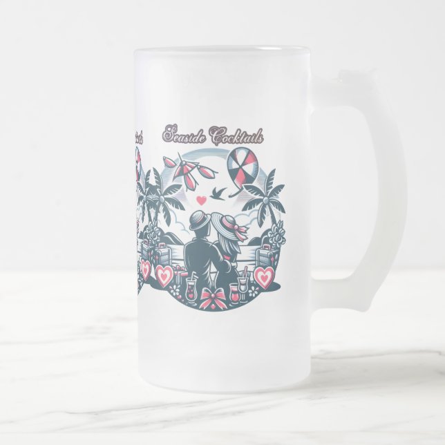 Remote Adventure Frosted Glass Beer Mug (Right)