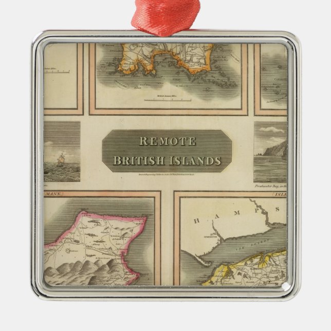 Remote British islands Metal Tree Decoration (Front)