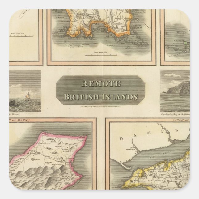 Remote British islands Square Sticker (Front)
