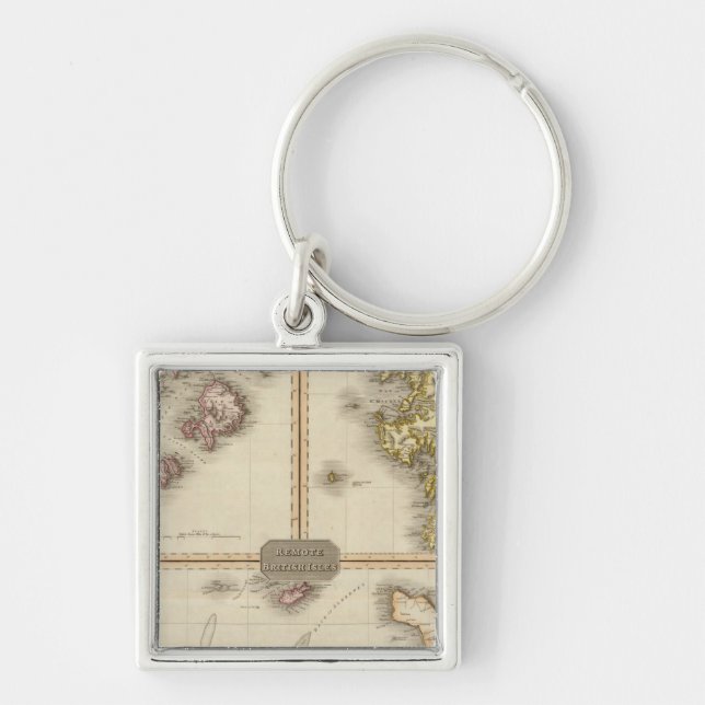 Remote British Isles Jersey and Guernsey Key Ring (Front)