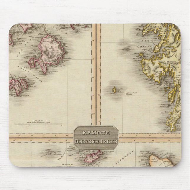 Remote British Isles Jersey and Guernsey Mouse Mat (Front)