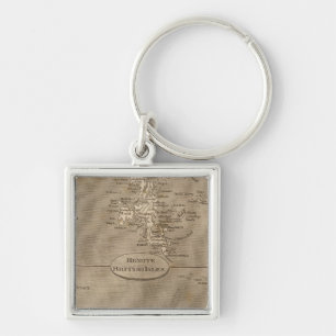 Remote British Isles Map by Arrowsmith Key Ring