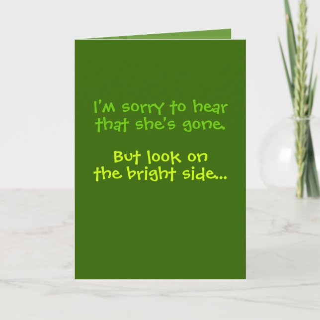 Remote Control Funny Sympathy Card for Him (Front)