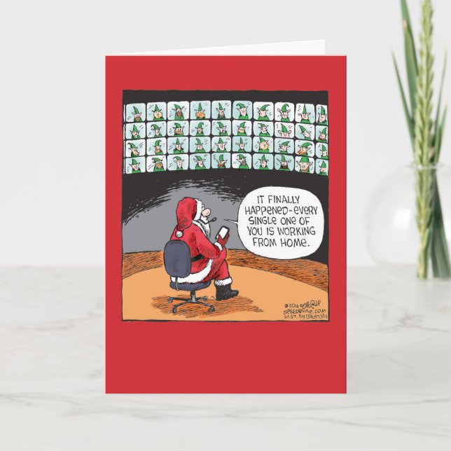 Remote Elves Christmas Humour Paper Card (Front)