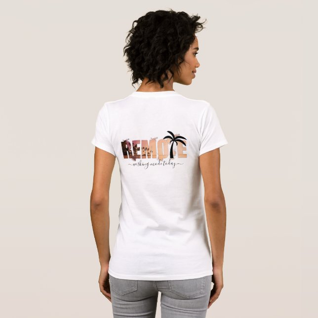 Remote Splash Palm Tree Silhouette  T-Shirt (Back Full)