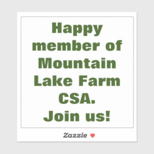 Removable white vinyl cling, dark green letters