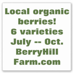 Removable white vinyl cling, farm promotion