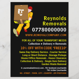 Removal Man Box Design, Removal Company Advert Flyer