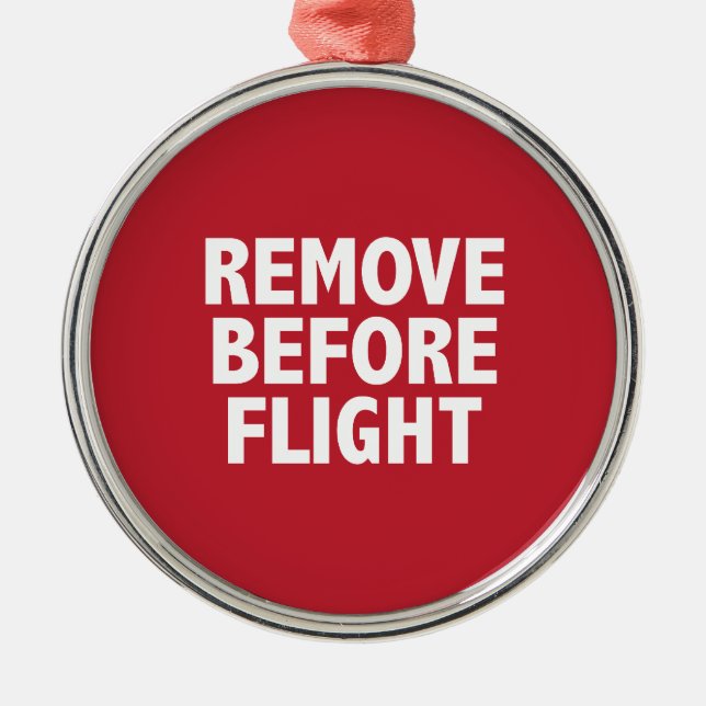 Remove Before Flight Metal Tree Decoration (Front)