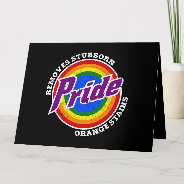 Remove Stubborn Orange Stains Pride Month LGBTQ Card (Front)