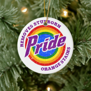 Remove Stubborn Orange Stains Pride Month LGBTQ Ceramic Tree Decoration