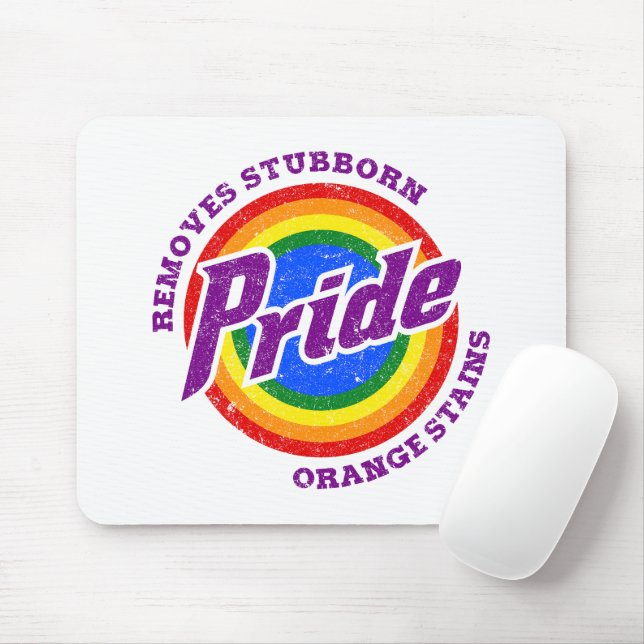 Remove Stubborn Orange Stains Pride Month LGBTQ Mouse Mat (With Mouse)