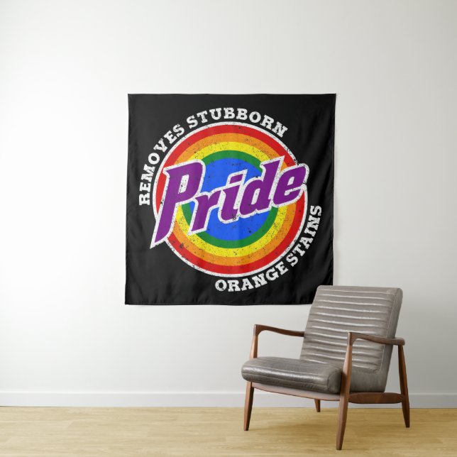 Remove Stubborn Orange Stains Pride Month LGBTQ Tapestry (In Situ)