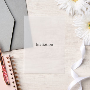 Remove This Text & Add Your Own Design 5x7 Flat Vellum Invitations