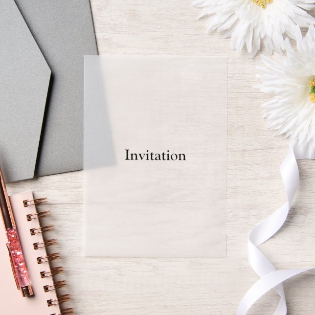 Remove This Text & Add Your Own Design 5x7 Flat Vellum Invitations (Wedding)