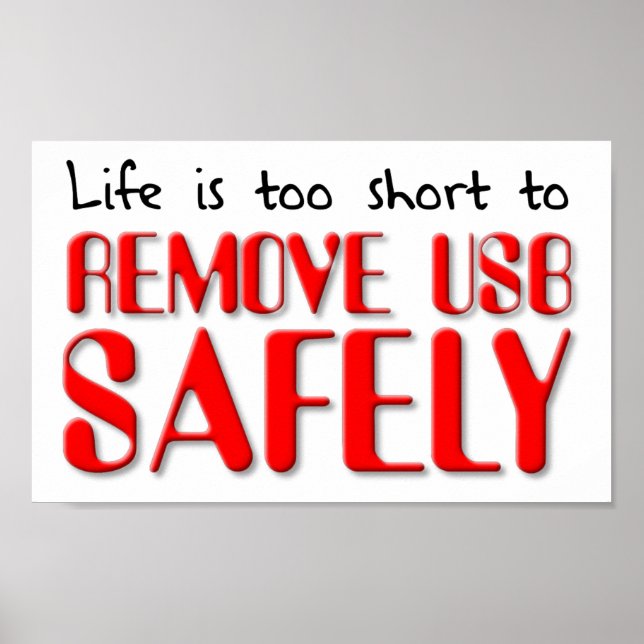 Remove USB Unsafely Funny Poster (Front)
