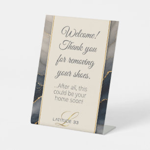 remove your shoes open house pedestal sign