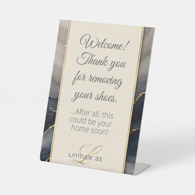 remove your shoes open house pedestal sign (Front)
