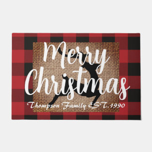 Removeable image Scottish farmhouse reindeer Xmas  Doormat