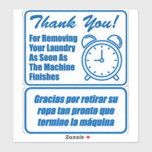 'Removing Your Laundry' Laundromat Blue Overlay