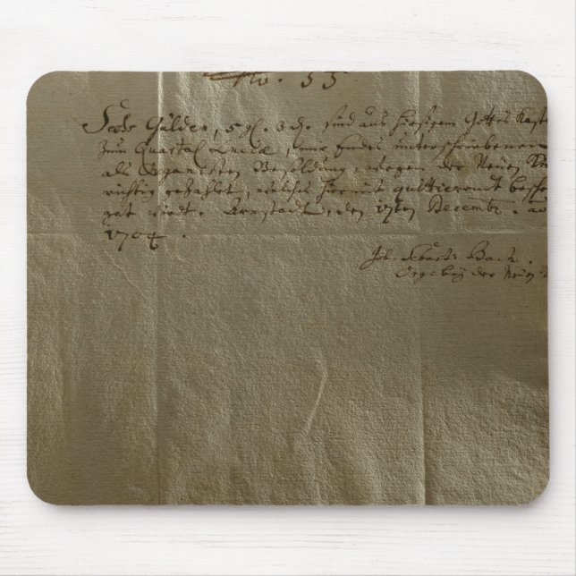 Remuneration Receipt, 17th December, 1704 Mouse Mat (Front)