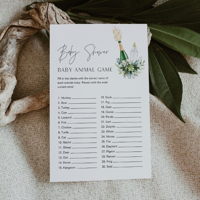REMY Baby Animal Minimalist Baby Shower Game (Creator Uploaded)