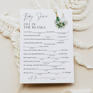 REMY Baby Shower Libs Fill in the Blank Game 5x7 Invitation