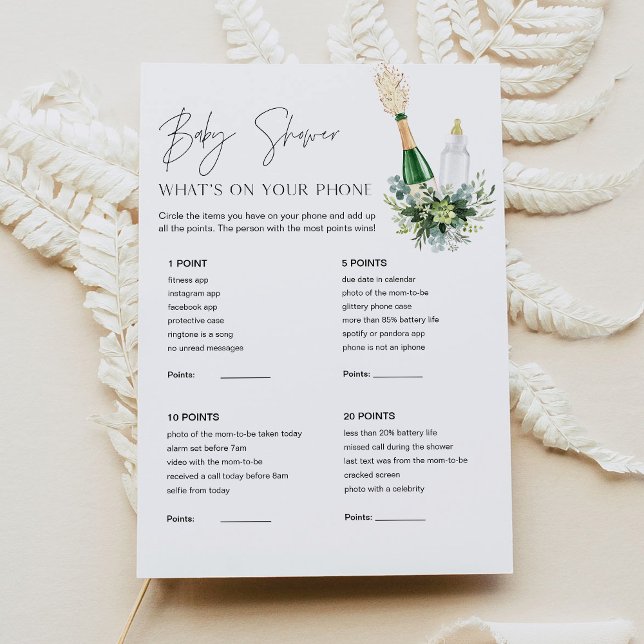 REMY Baby Shower What's On Your Phone Game Card (Creator Uploaded)