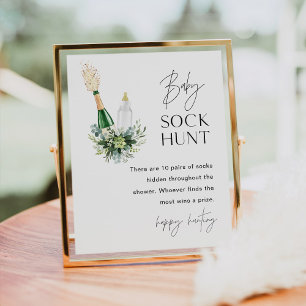 REMY Baby Sock Hunt Baby Shower Game Poster