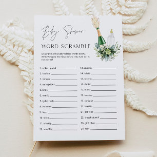 REMY Baby Word Scramble Baby Shower Game Card