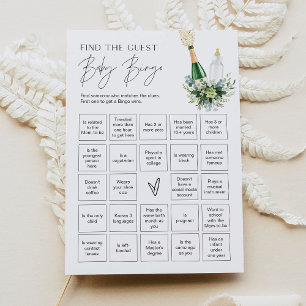 REMY Find the Guest Baby Bingo Game Poppin Bottles Invitation