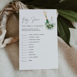 REMY Guess the Price Baby Shower Game card