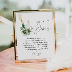 REMY Late Night Diapers Baby Shower Sign