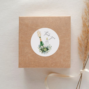 REMY Poppin Bottles Baby Shower Favour Classic Round Sticker