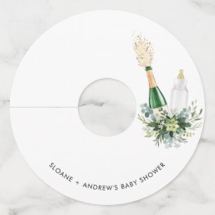 REMY Poppin Bottles Baby Shower Wine Glass Tag
