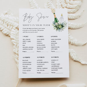REMY Whats In Your Purse Baby Shower Game Card