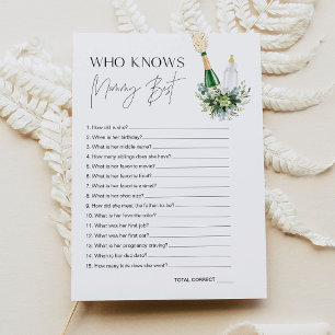 REMY Who Knows Mummy Best Baby Shower Game Card