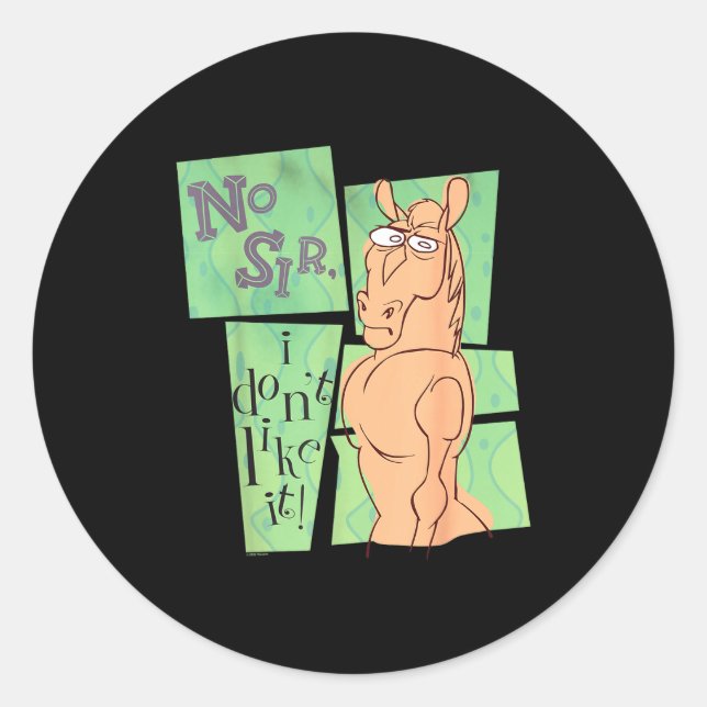 Ren &amp; Stimpy No Sir I Don’t Like It  Classic Round Sticker (Front)